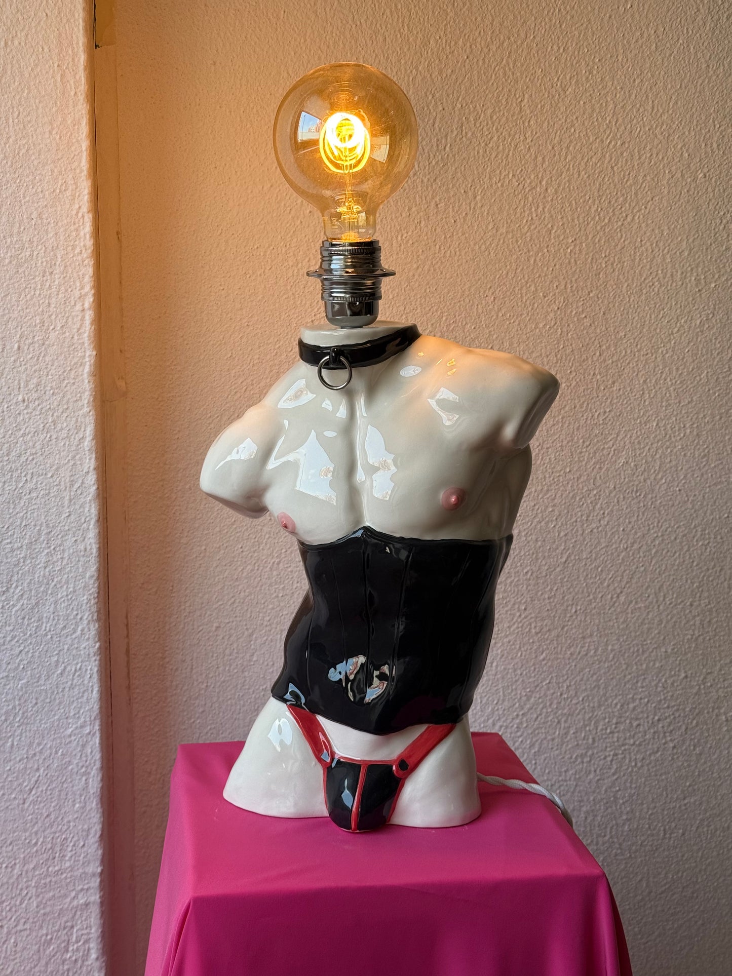 Ceramic Table Lamp «Apollo in a Corset»