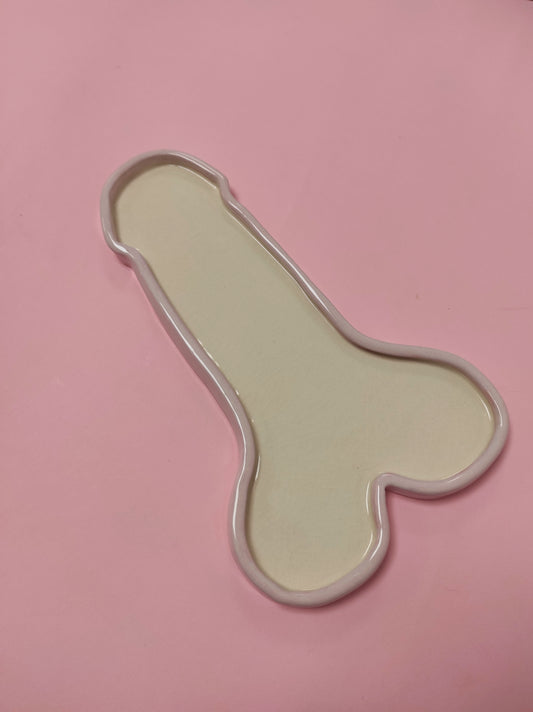 Decorative plate "Penis pink L"