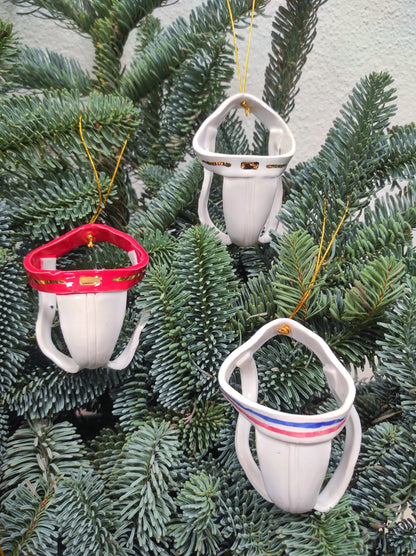 Christmas tree decorations «Striped jocks» (three pieces)