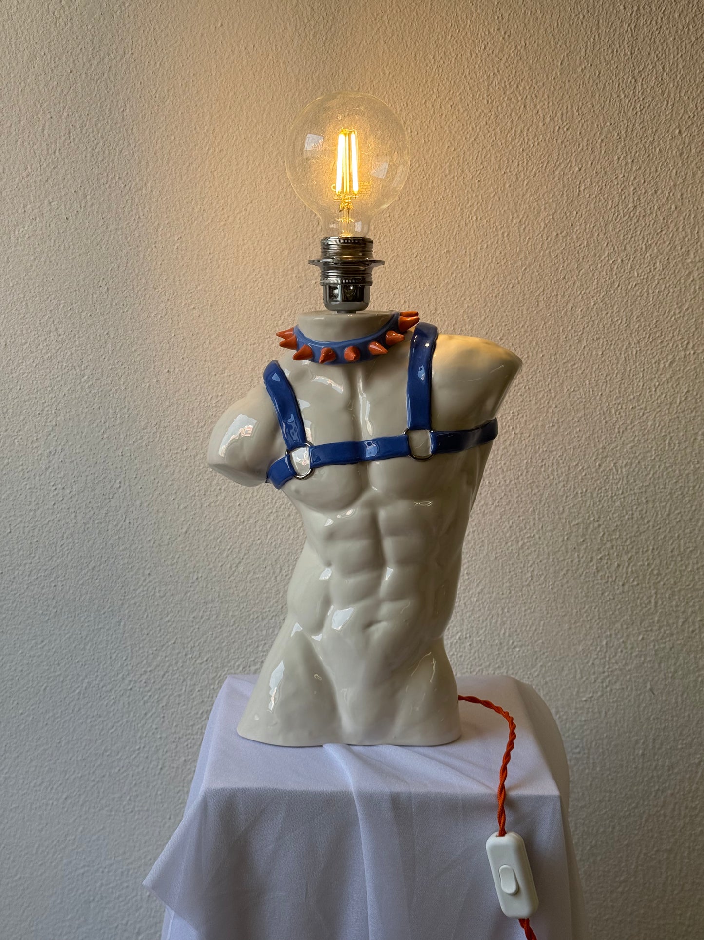 Ceramic Lamp “Apollo in Straps”(blue)