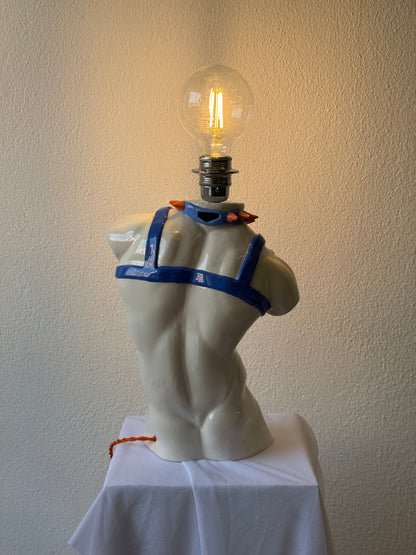 Ceramic Lamp “Apollo in Straps”(blue)