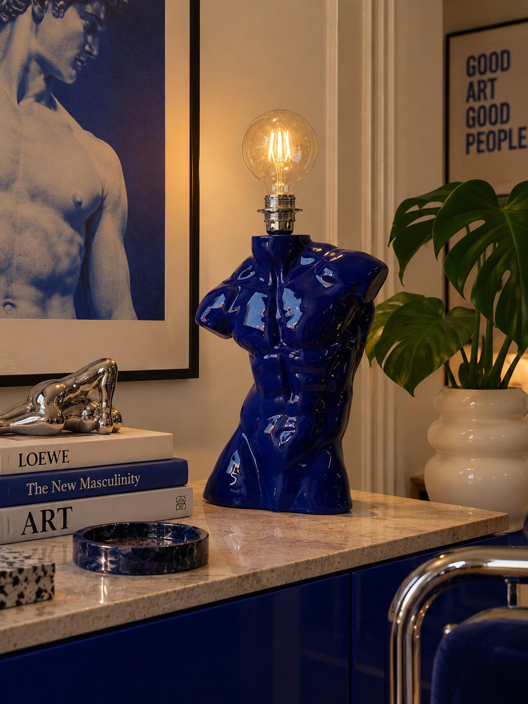 Ceramic Lamp «Apollo» (Cobalt blue)