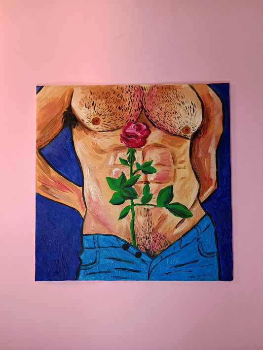 «Etude with a rose» 20*20 cm