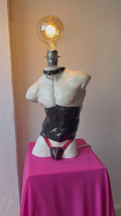 Ceramic Table Lamp «Apollo in a Corset»
