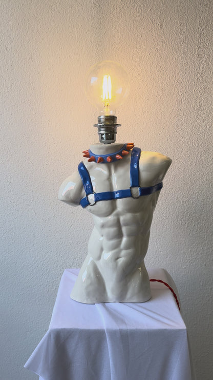 Ceramic Lamp “Apollo in Straps”(blue)